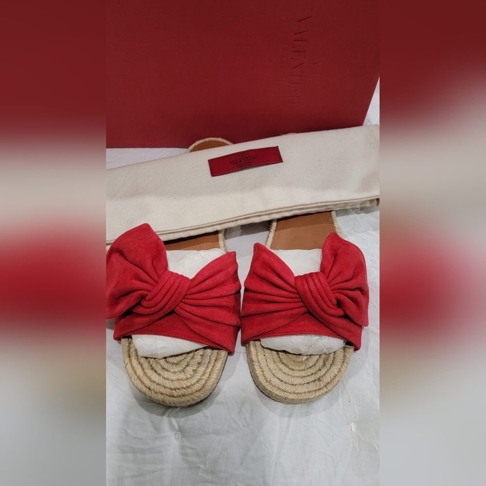 VALENTINO GARAVANI Bow espadrille slide sandals
